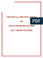 Technical Specifications OF Multi Purpose Tender (LCV 100 HP Chassis)