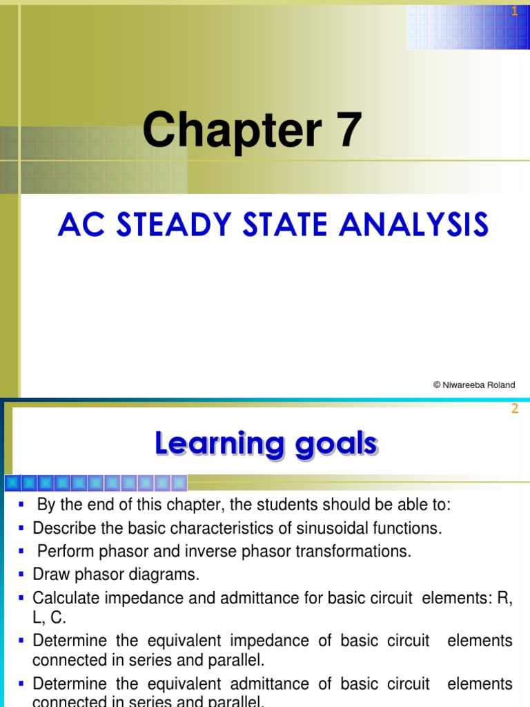 Chapter 7-Ac Steady State Analyis | PDF | Electrical Impedance ...