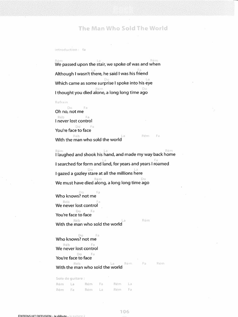Nirvana The Man Who Sold The World (Paroles) PDF