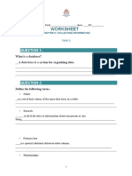 Worksheet Database Relationships