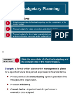 Budgeting For Planning and Control