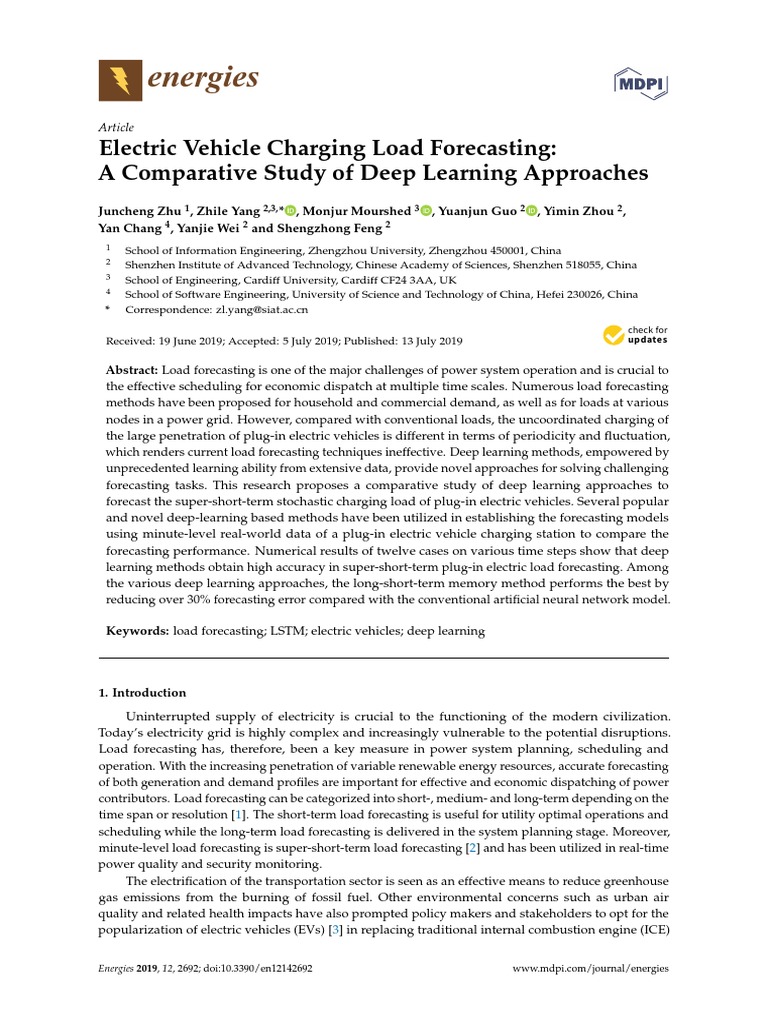 Electric Vehicle Charging Load Forecasting A Compa PDF Deep