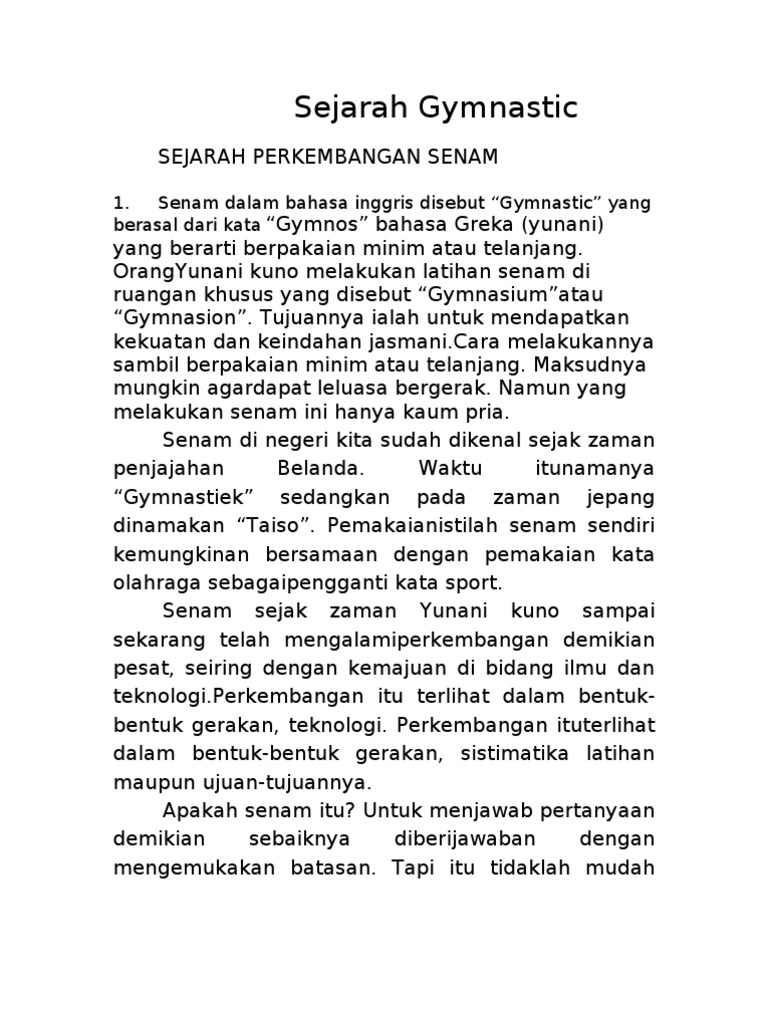 Sejarah Gymnastic