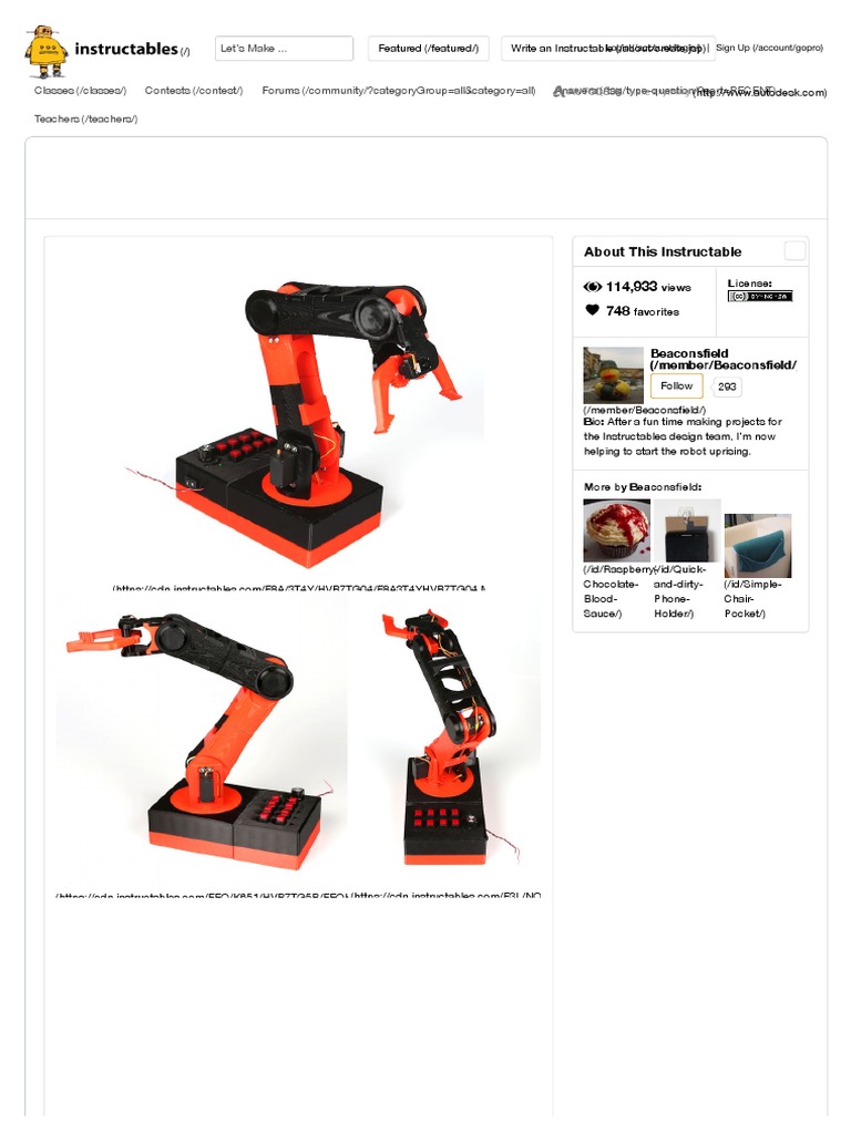 3D Printed Robot Arm - 16 Steps (With Pictures) | PDF | Electrical ...