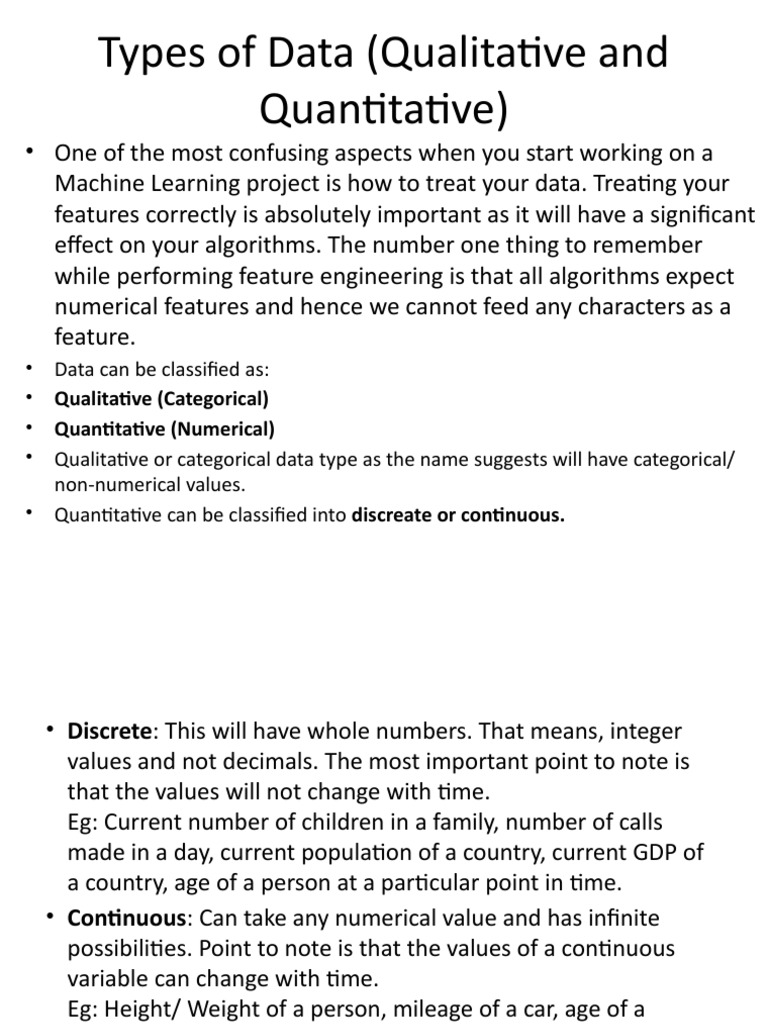 Types of Data (Qualitative and Quantitative) | PDF | Principal ...
