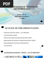 Rapid Diagnostic Testing in Microbiology: Adeleke Olaide.A. 17/1078