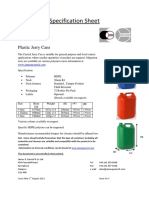 Specification Sheet: Plastic Jerry Cans
