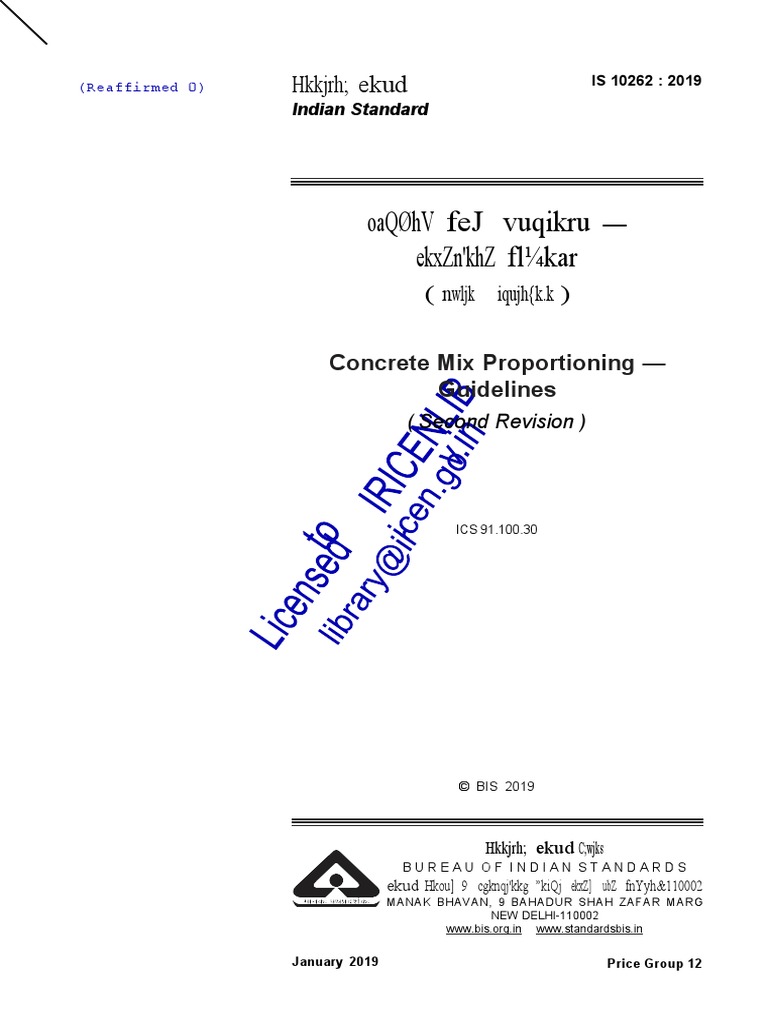 4.IS 10262 2019 New Mix Design | PDF | Concrete | Cement