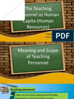 The Teaching Personnel As Human Capita