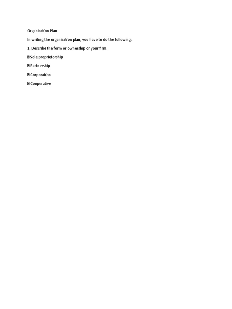 Organization Plan | PDF
