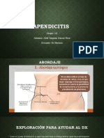 Apendicitis: exploración, abordajes y complicaciones