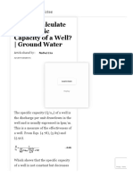 How To Calculate The Specific Capacity of A Well - Ground Water