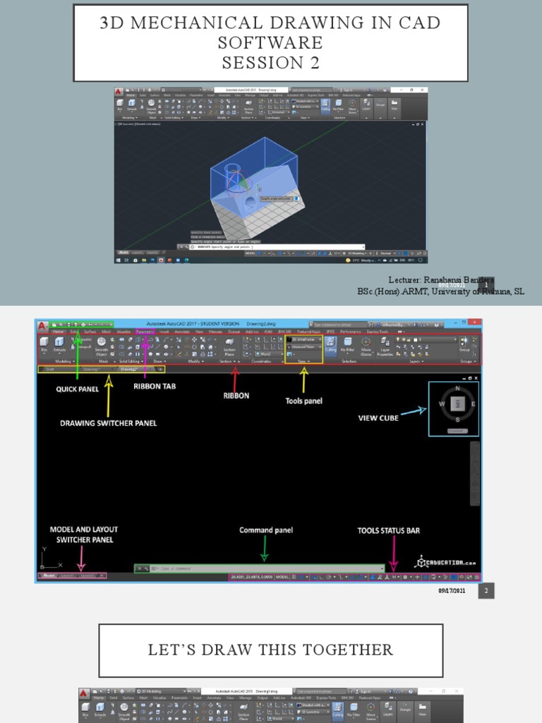 3D Mechanical Drawing in Cad Software Session 2: Lecturer: Ranahansi ...