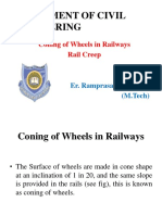 Department of Civil Engineering: Coning of Wheels in Railways Rail Creep