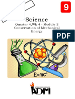 Science: Quarter 4, WK 4 - Module 2 Conservation of Mechanical Energy