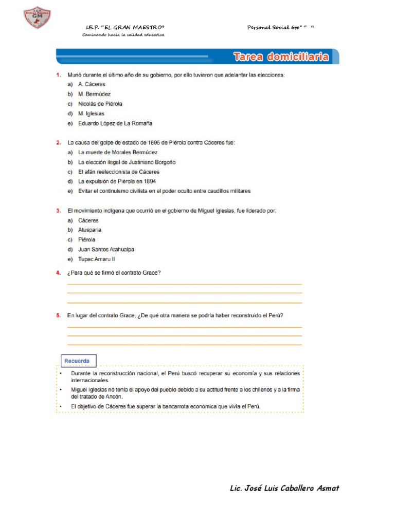 Tarea 02 Reconstrucción Nacional Del Perú PDF