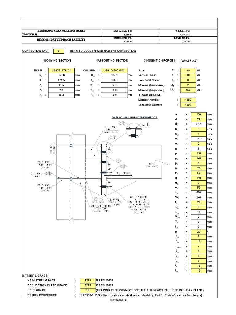 09) UB356x171x51TOUB610X305X149-B2CW - MC-1 | PDF | Screw | Beam 