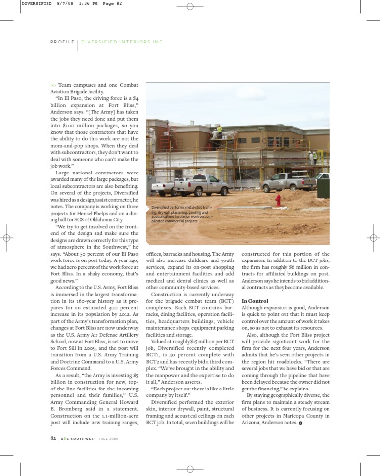 Diversified Interiors: Fort Bliss Expansion | PDF | Fort Bliss | United ...