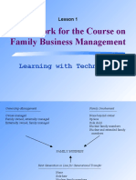 Framework For The Course On Family Business Management: Learning With Technology
