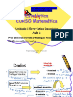 Estatística - Unidade 1 Estatística Descritiva e Probabilidade