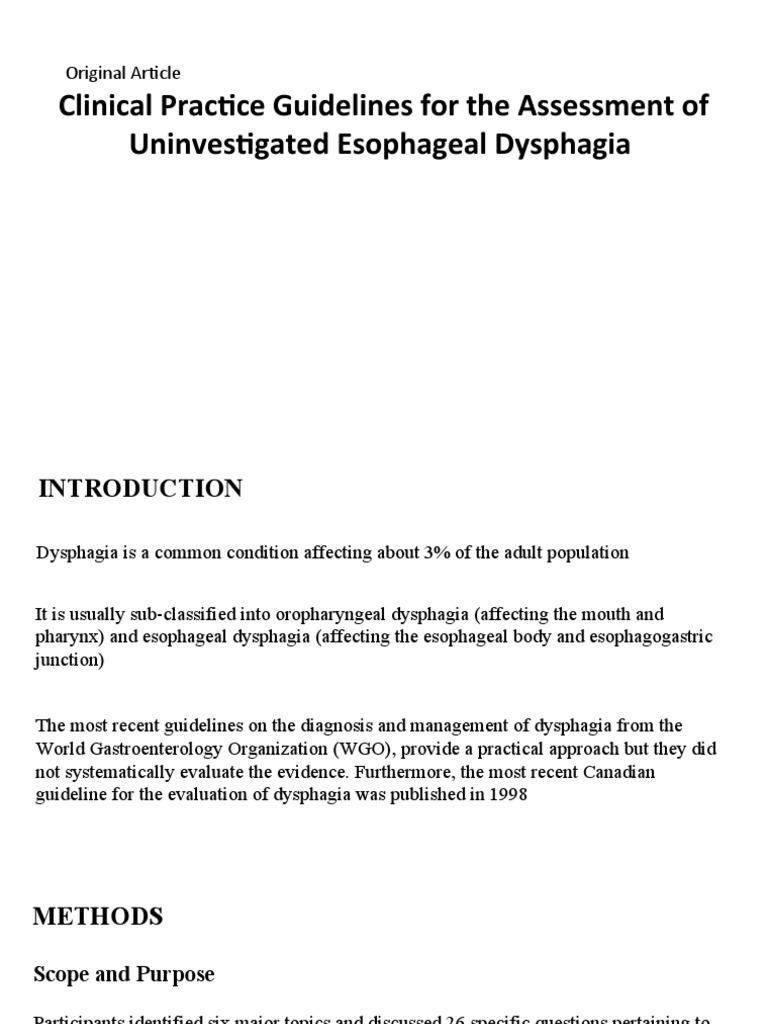 Esophageal Dysphagia Guidelines | PDF | Esophagus | Digestive Diseases