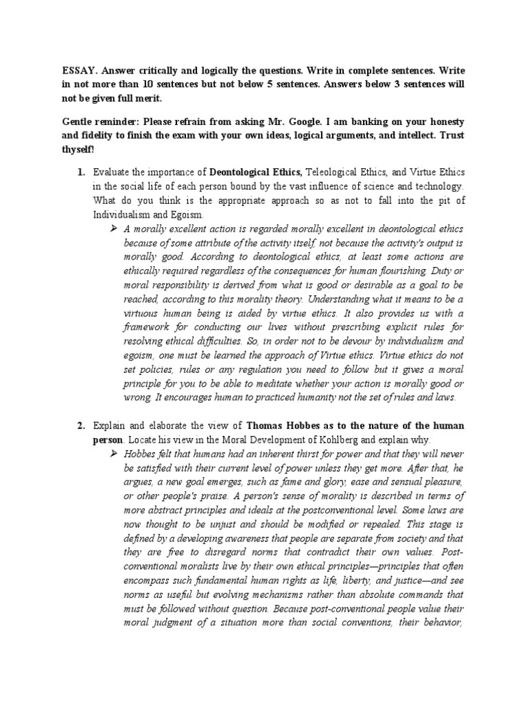 An Analysis of Ethical Theories and Their Application to Moral