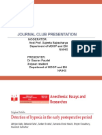 Journal Club Presentation Postop Hypoxemia