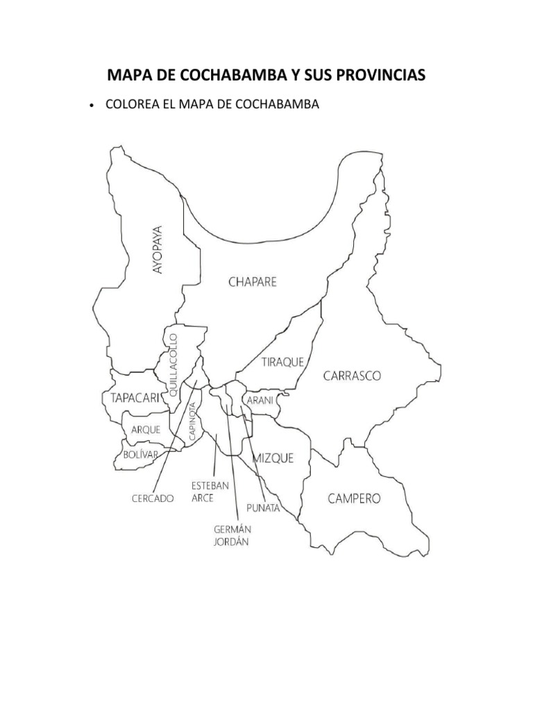 Mapa de Cochabamba y Sus Provincias | PDF
