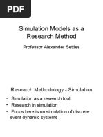 Simulation Models As A Research Method: Professor Alexander Settles