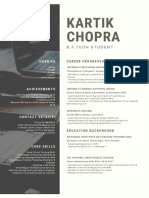 Kartik Chopra BFTech Student Resume