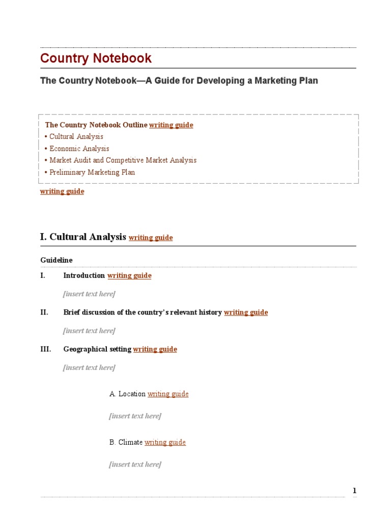 Country Marketing Plan Guide | PDF | Business | Trade