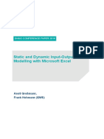 Static and Dynamic Input-Output Modelling With Microsoft Excel