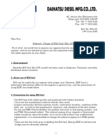 Usage of B20 Fuel (Bio 20 Percent)