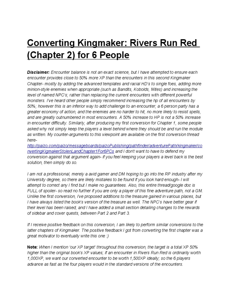 Chapter 2 Kingmaker 6 Player Conversion PDF Mimicry