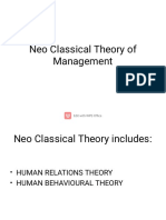 Neo Classical Theory of Management