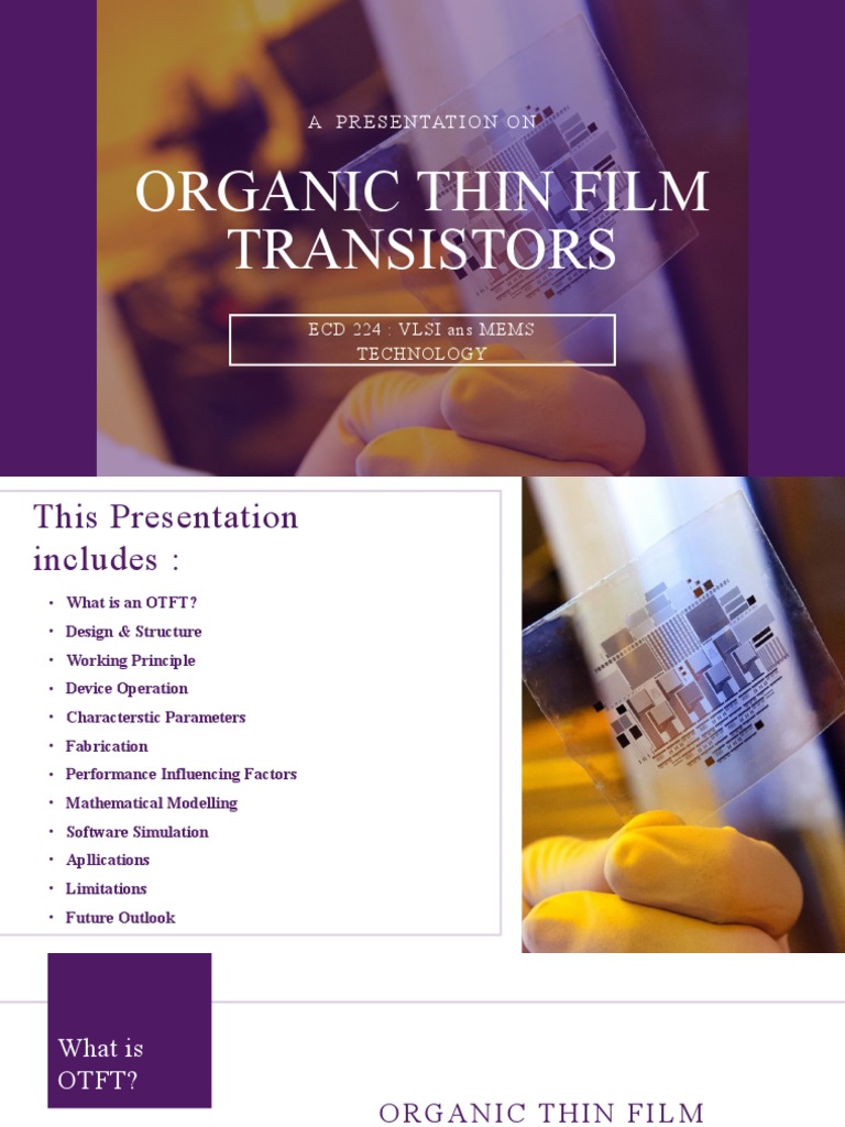 Organic Thin Film Transistors | PDF | Field Effect Transistor | Transistor