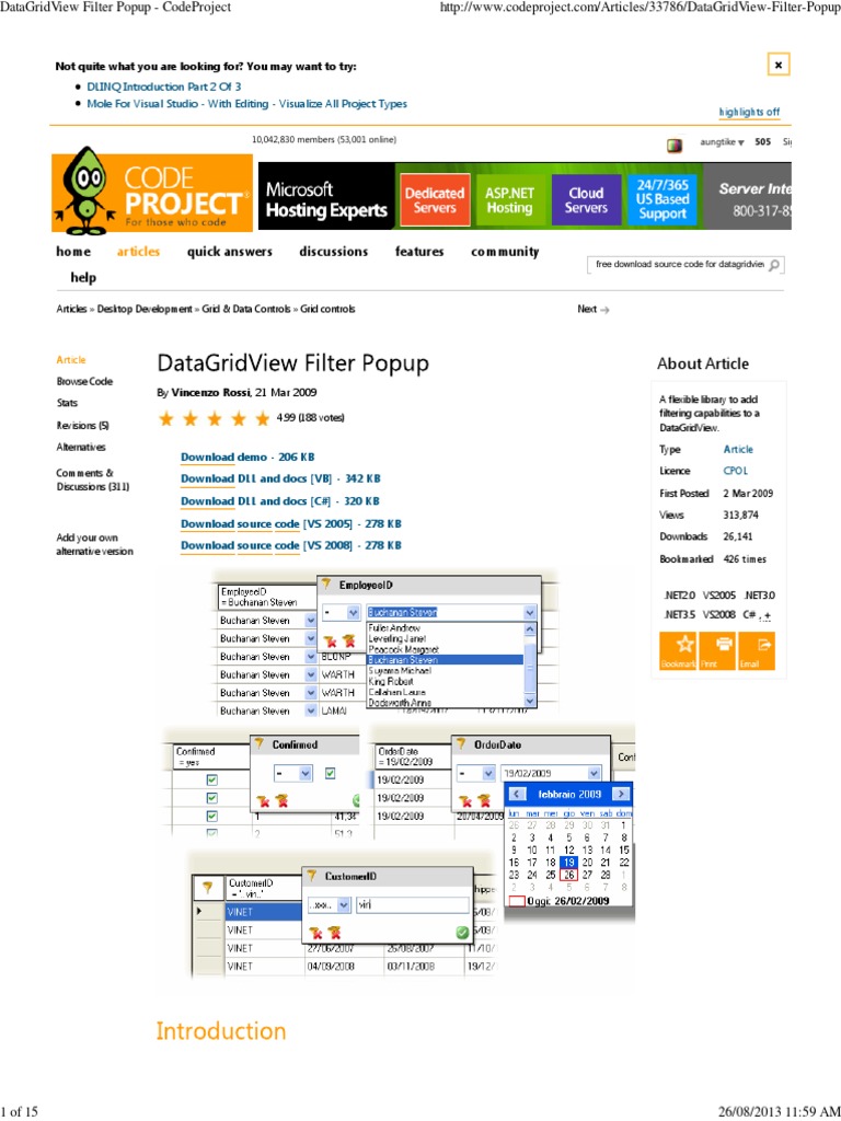 DataGridView Filter Popup - CodeProject | PDF | Class (Computer ...