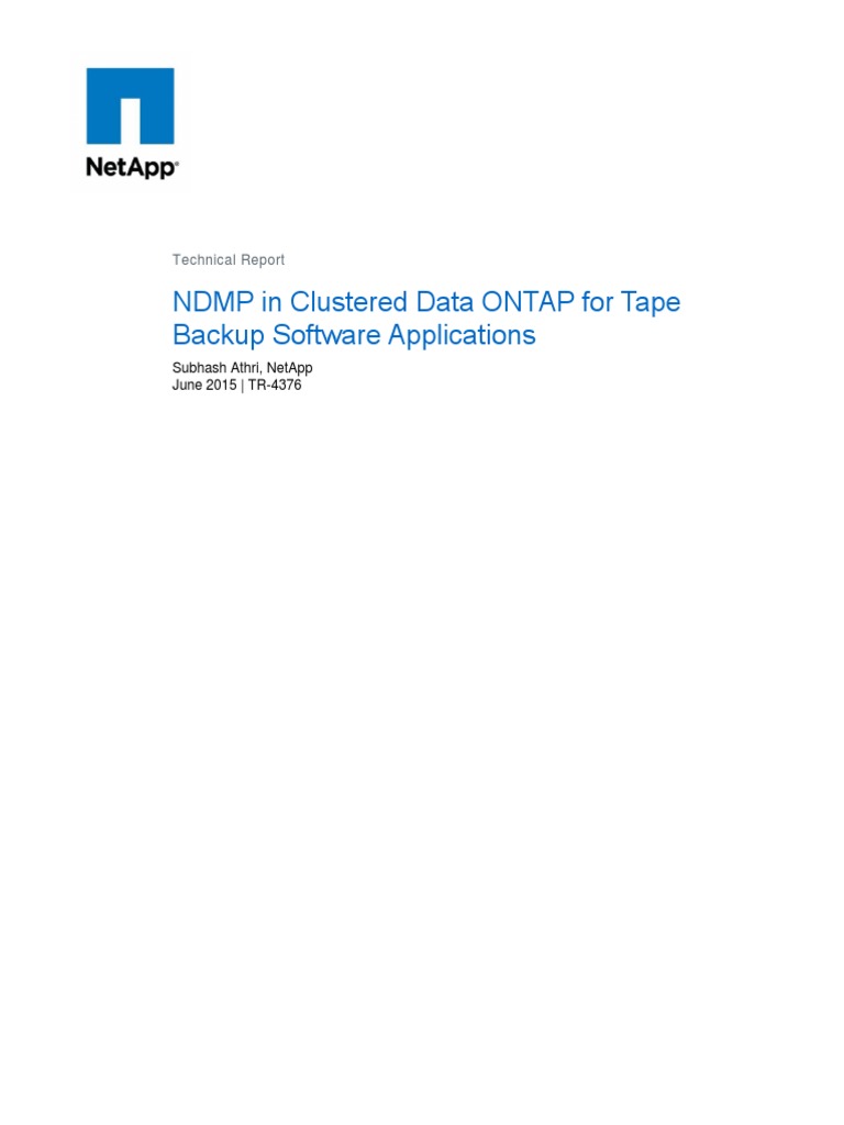 Netapp - Storage NDMP Configuration | PDF | Backup | Computer Cluster