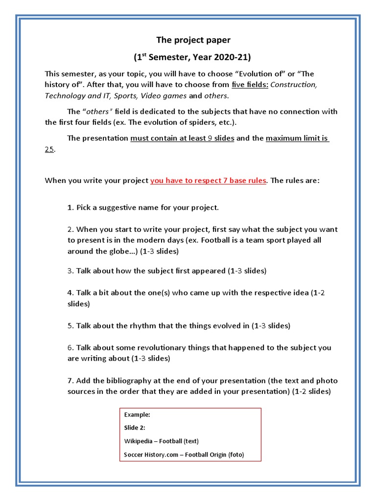 The Project Paper (1st Semester, Year 2020-21) | PDF | History