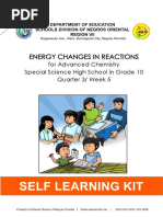 Energy Changes in Reactions: For Advanced Chemistry Special Science High School in Grade 10 Quarter 3/ Week 5