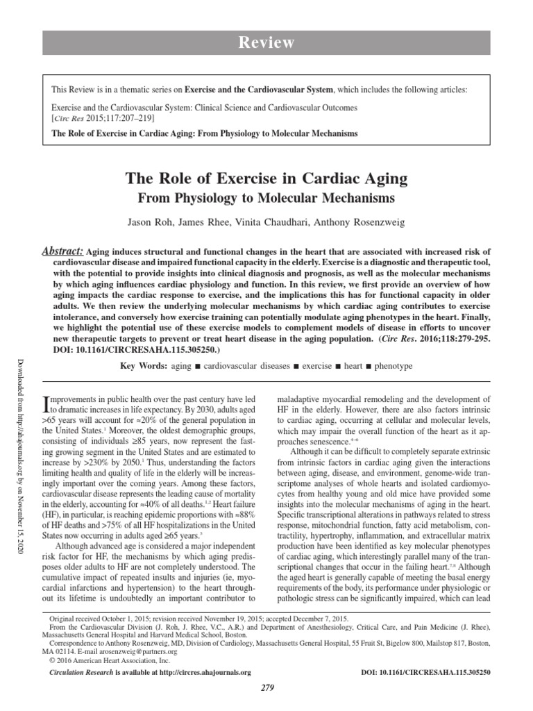 2019 The Role of Exercise in Cardiac Aging From Physiology To Molecular ...