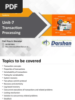 Unit-7: Transaction Processing