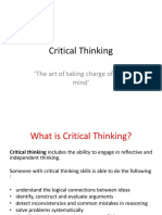 Critical Thinking: The Art of Taking Charge of Your Mind'