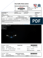 City Traffic Police Lahore: Electronic Traffic Violation Ticket