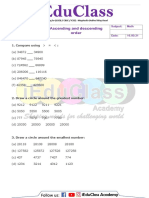 Class 4 Ascending and Descending Order Worksheet