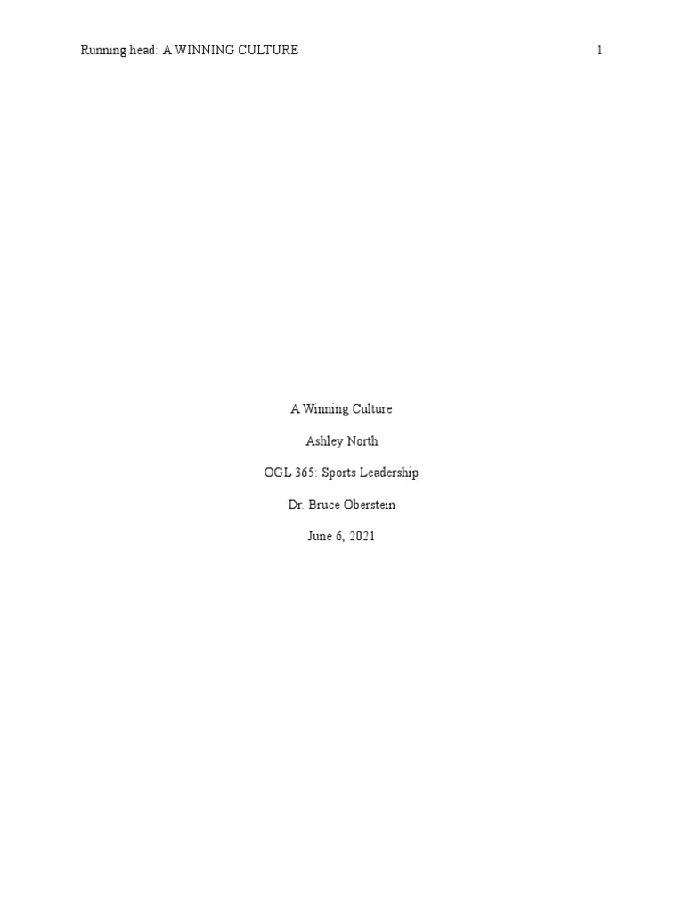 A Winning Culture Pdf Cognition