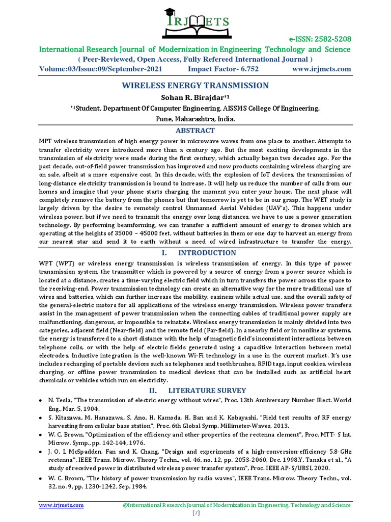 Wireless Energy Transmission | PDF | Inductor | Antenna (Radio)