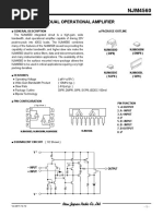 Dual Operational Amplifier: NJM4560D, NJM4560M, NJM4560E NJM4560L