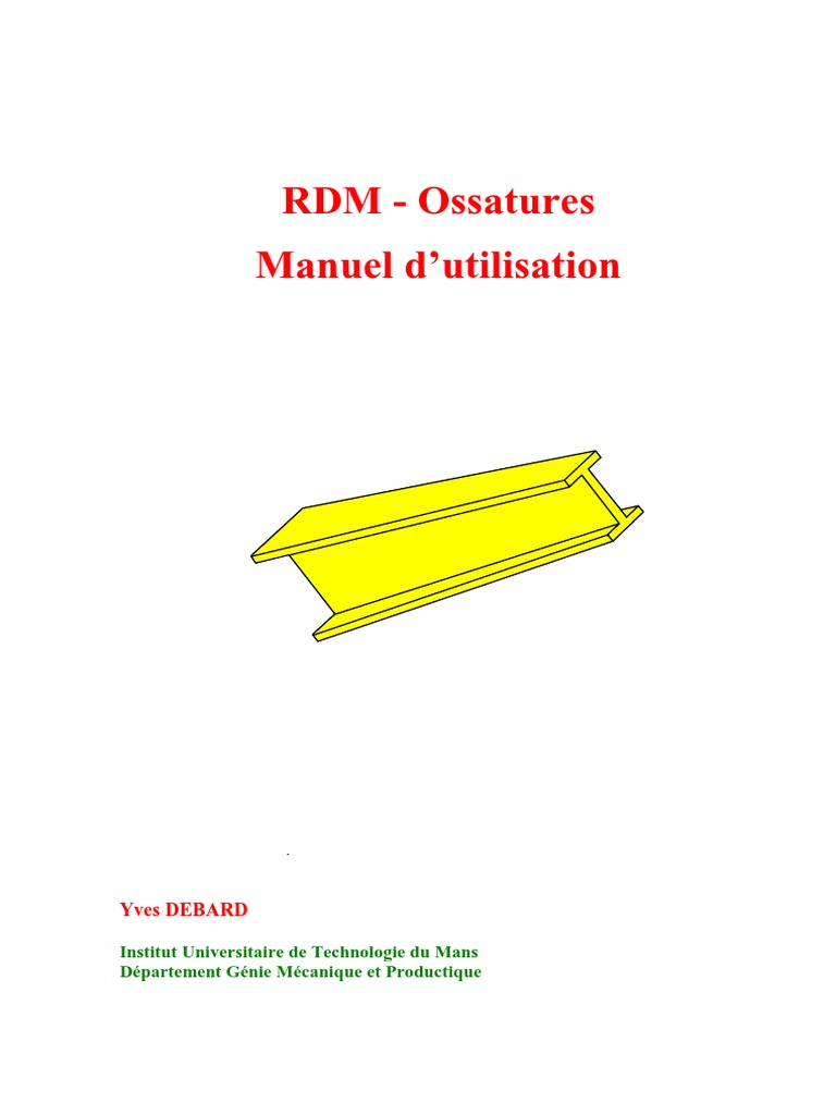 RDM Ossatures : Manuel d'utilisation | PDF | Flexion (matériau ...