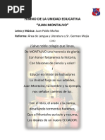 Letra Del Himno A Quito | PDF | Viajes y turismo